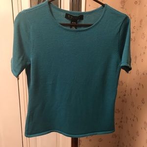 Teal green sweater medium Marino wool